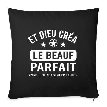 Beauf cadeau humour débile - Housse de coussin décorative 45 x 45 cm - noir - Devant