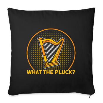 Harpiste Quoi au cadeau Pluck - Housse de coussin décorative 45 x 45 cm - noir - Devant