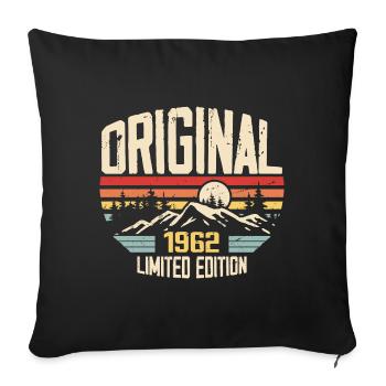 Nostalgisches 1962 Geburtstagsgeschenk 1962 - Sofakissenbezug 45 x 45 cm - Schwarz - Vorne