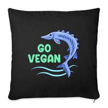 Design inquiétant pour les fiers végétaliens - Housse de coussin décorative 45 x 45 cm - noir - Devant