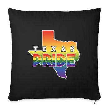 Regenbogen-Design Texas-Karte für stolze LGBT+ - Sofakissenbezug 45 x 45 cm - Schwarz - Vorne