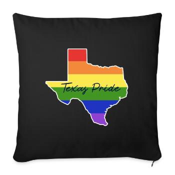 Carte du Texas en arc-en-ciel pour les fiers - Housse de coussin décorative 45 x 45 cm - noir - Devant