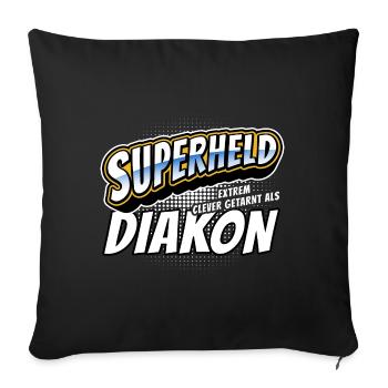 Superheld, clever getarnt als Diakon - Sofakissenbezug 45 x 45 cm - Schwarz - Vorne