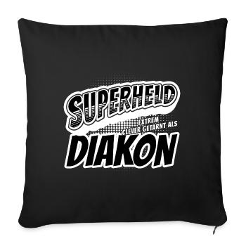Superheld, clever getarnt als Diakon - Sofakissenbezug 45 x 45 cm - Schwarz - Vorne