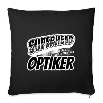 Superheld, clever getarnt als Optiker - Sofakissenbezug 45 x 45 cm - Schwarz - Vorne