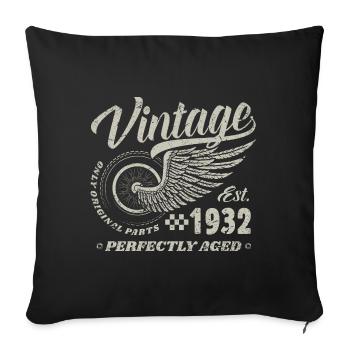 Vintage 1932 Year of birth 88 Birthday 88 Vintage - Sofa pillowcase 17,3'' x 17,3'' (45 x 45 cm) - black - Front