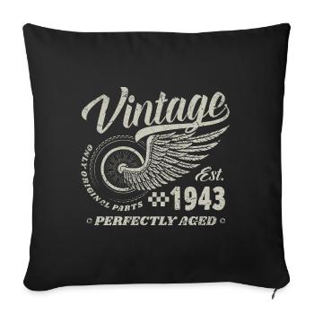 Millésime 1943 Année de naissance 81 Anniversaire 81 Millésime - Housse de coussin décorative 45 x 45 cm - noir - Devant
