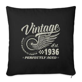 Vintage 1936 Year of birth 84 Birthday 84 Vintage - Sofa pillowcase 17,3'' x 17,3'' (45 x 45 cm) - black - Front
