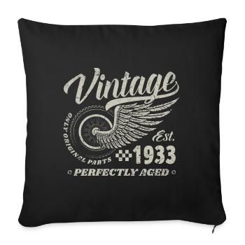 Vintage 1933 Year of birth 87 Birthday 87 Vintage - Sofa pillowcase 17,3'' x 17,3'' (45 x 45 cm) - black - Front