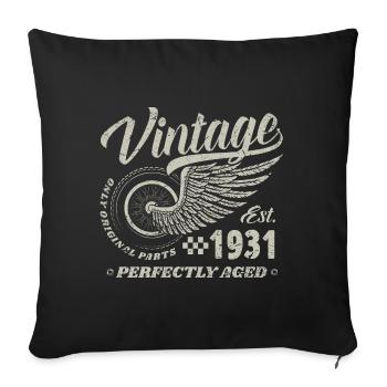 Vintage 1931 Year of birth 89 Birthday 89 Vintage - Sofa pillowcase 17,3'' x 17,3'' (45 x 45 cm) - black - Front
