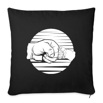 Happy First Father's Day Father Baby Faust - Sofa pillowcase 17,3'' x 17,3'' (45 x 45 cm) - black - Front