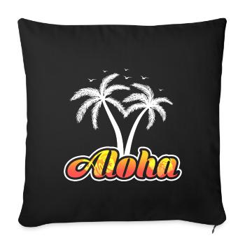 Aloha Vacation Hawaii Travel Trip Ocean Island - Sofa pillowcase 17,3'' x 17,3'' (45 x 45 cm) - black - Front