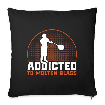 Glassblowing Glassblowing Glassworker Gift - Sofa pillowcase 17,3'' x 17,3'' (45 x 45 cm) - black - Front