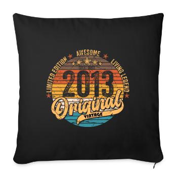 2013 Birthday born in 2013 Retro Vintage - Sofa pillowcase 17,3'' x 17,3'' (45 x 45 cm) - black - Front