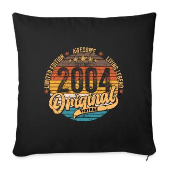 2004 Birthday born in 2004 Retro Vintage - Sofa pillowcase 17,3'' x 17,3'' (45 x 45 cm) - black - Front