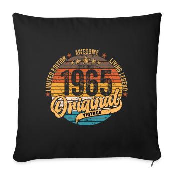 1965 Anniversaire né en 1965 Retro Vintage - Housse de coussin décorative 45 x 45 cm - noir - Devant