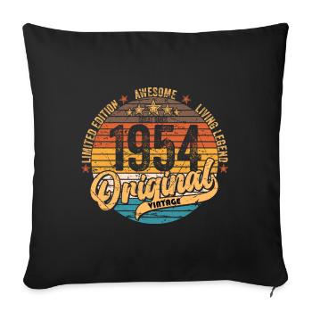 1954 Birthday born in 1954 Retro Vintage - Sofa pillowcase 17,3'' x 17,3'' (45 x 45 cm) - black - Front