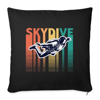 Parachutisme Parachutisme Rétro Vintage - Housse de coussin décorative 45 x 45 cm - noir - Devant