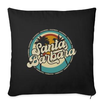 Santa Barbara California Sunset Retro - Sofa pillowcase 17,3'' x 17,3'' (45 x 45 cm) - black - Front