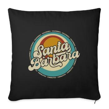 Santa Barbara California Sonnenuntergang Retro - Sofakissenbezug 45 x 45 cm - Schwarz - Vorne