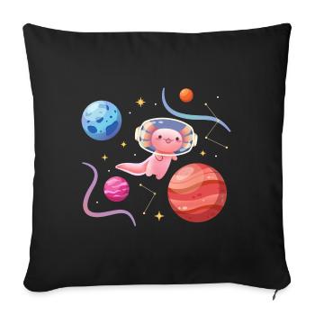 Axolotl Astronaut Design for Axolotl Lovers - Sofa pillowcase 17,3'' x 17,3'' (45 x 45 cm) - black - Front