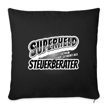 Superheld, clever getarnt als Steuerberater - Sofakissenbezug 45 x 45 cm - Schwarz - Vorne