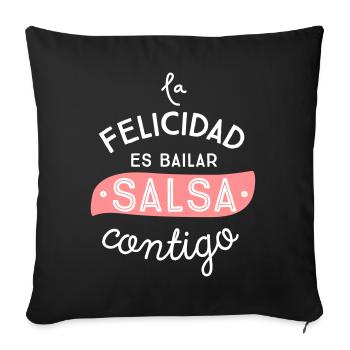 GLÜCK IST MIT IHNEN SALSA DANCE - Sofakissenbezug 45 x 45 cm - Schwarz - Vorne