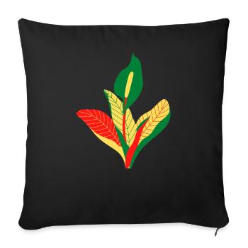 Anthurium - Sofa pillowcase 17,3'' x 17,3'' (45 x 45 cm) - black - Front