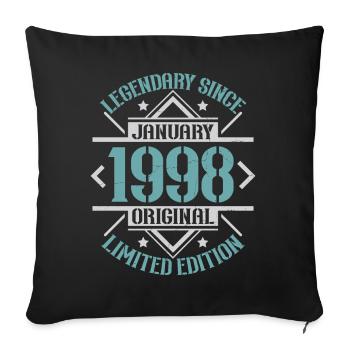 Legendary since January 1998 limited edition - Sofa pillowcase 17,3'' x 17,3'' (45 x 45 cm) - black - Front