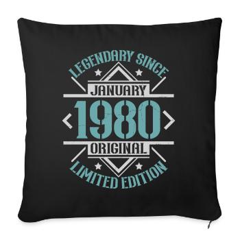 Legendary since January 1980 limited edition - Sofa pillowcase 17,3'' x 17,3'' (45 x 45 cm) - black - Front