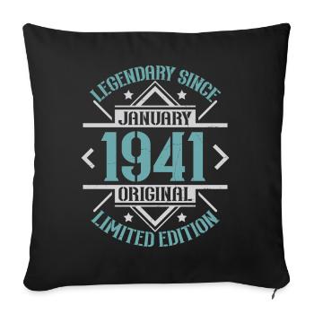 Légendaire depuis janvier 1941 édition limitée - Housse de coussin décorative 45 x 45 cm - noir - Devant