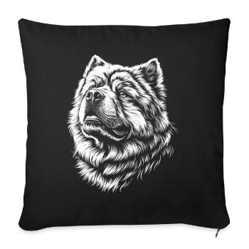 Chow Chow Portrait Chien Chien - Housse de coussin décorative 45 x 45 cm - noir - Devant