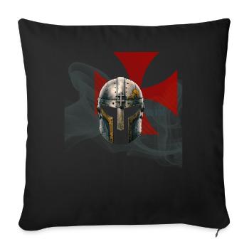 Medieval Templar helmet - Sofa pillowcase 17,3'' x 17,3'' (45 x 45 cm) - black - Front