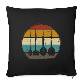Retro Dartpfeile Vintage Dart Flights Darts - Sofa pillowcase 17,3'' x 17,3'' (45 x 45 cm) - black - Front