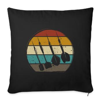 Retro Dartpfeile Vintage Dart Flights Darts - Sofa pillowcase 17,3'' x 17,3'' (45 x 45 cm) - black - Front