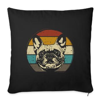 French Bulldog French Bulldog retro - Sofa pillowcase 17,3'' x 17,3'' (45 x 45 cm) - black - Front