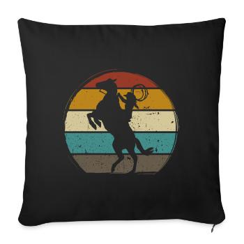 Western Riding Western Rider Horse Cowgirls Retro - Sofa pillowcase 17,3'' x 17,3'' (45 x 45 cm) - black - Front