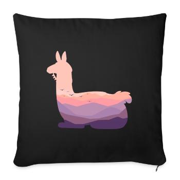 Lama - Housse de coussin décorative 45 x 45 cm - noir - Devant