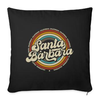 Santa Barbara California Sunset Retro - Sofa pillowcase 17,3'' x 17,3'' (45 x 45 cm) - black - Front