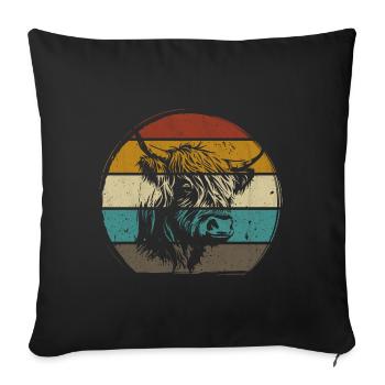 Highlander écossais Highland Cattle Highland - Housse de coussin décorative 45 x 45 cm - noir - Devant