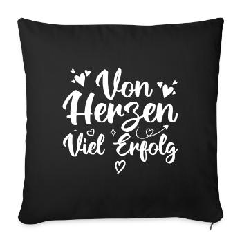 Von Herzen Viel Erfolg - Motivation Ziele - Housse de coussin décorative 45 x 45 cm - noir - Devant