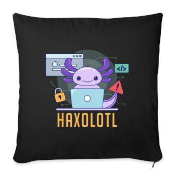 Haxolotl Pun Design for Axolotl Lovers - Sofa pillowcase 17,3'' x 17,3'' (45 x 45 cm) - black - Front