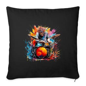 The drummer must have a sense of rhythm - Sofa pillowcase 17,3'' x 17,3'' (45 x 45 cm) - black - Front