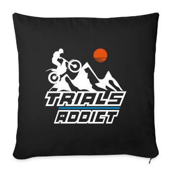 trials addict - Sofa pillowcase 17,3'' x 17,3'' (45 x 45 cm) - black - Front