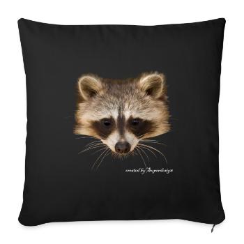 Waschbär - Sofakissenbezug 45 x 45 cm - Schwarz - Vorne