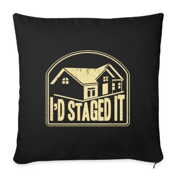 House presentation interior design interior designer Ge - Sofa pillowcase 17,3'' x 17,3'' (45 x 45 cm) - black - Front