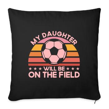 Sportfan Fußball Mama Fußball Geschenk - Sofakissenbezug 45 x 45 cm - Schwarz - Vorne