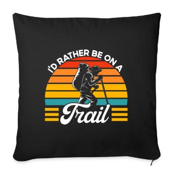 Randonnée pédestre Wanderer Cadeau - Housse de coussin décorative 45 x 45 cm - noir - Devant