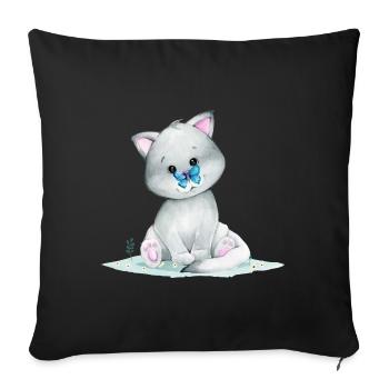 Niedlicher Polarfuchs - Sofakissenbezug 45 x 45 cm - Schwarz - Vorne
