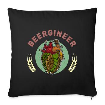 Brauer Bierbrauer Hopfen Biertrinker Brauerei Bier - Sofakissenbezug 45 x 45 cm - Schwarz - Vorne
